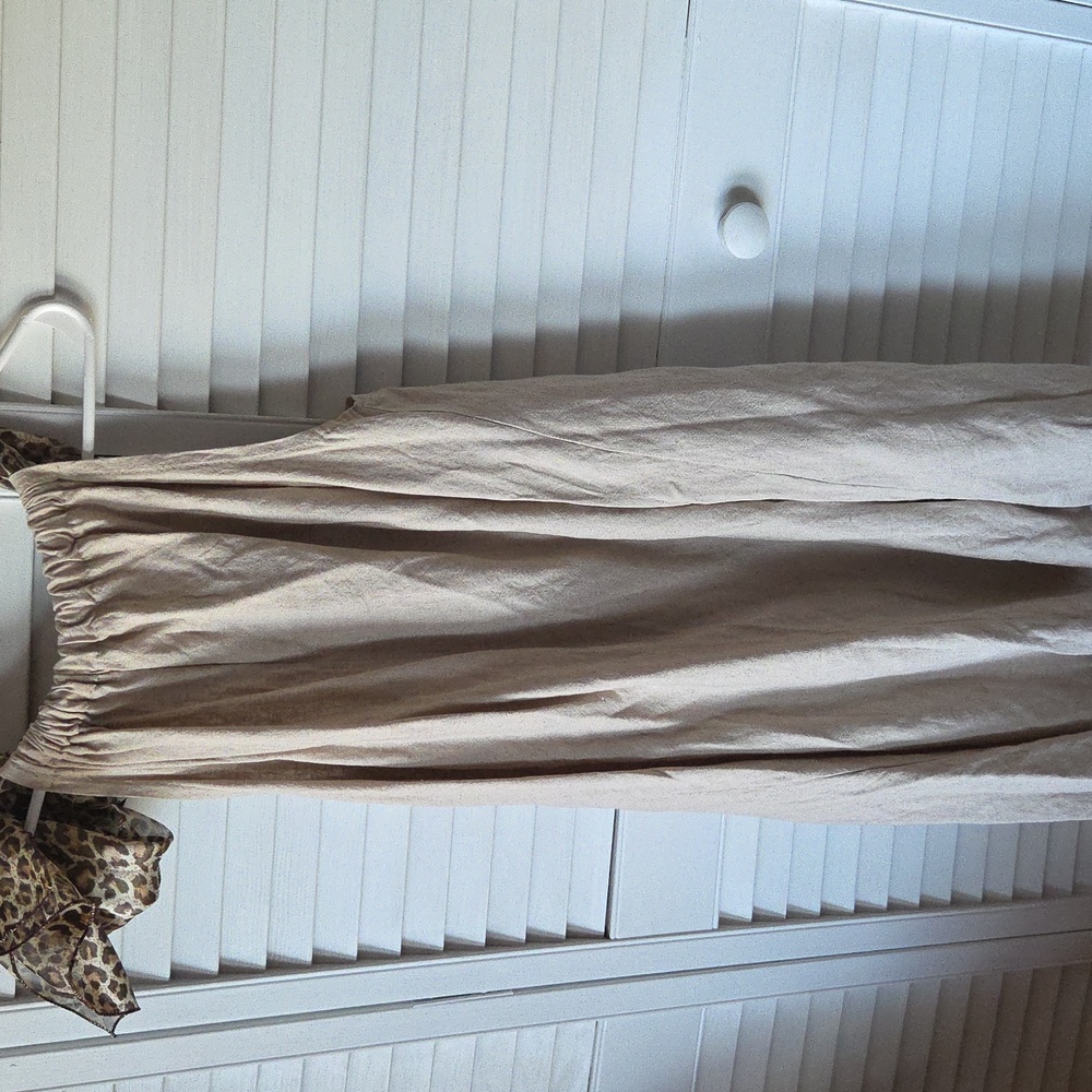Beige Sleeveless Dress with Leopard Print Strap - Picture 7 of 7